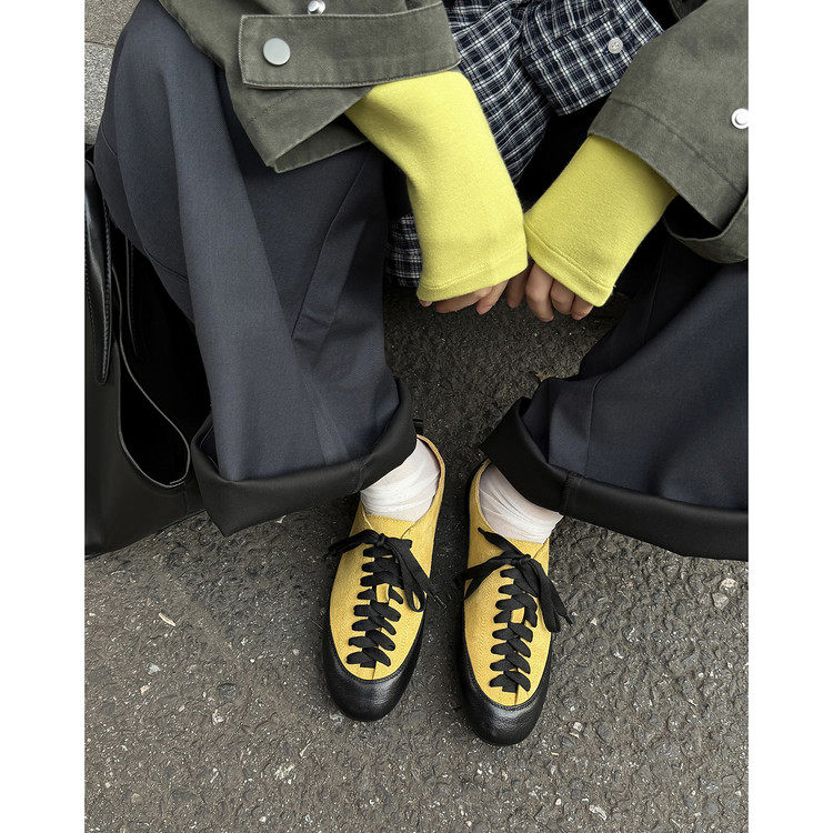 4cm韩系街头小众复古拼色德训鞋女3色系带平底休闲运动鞋舒适女鞋,女鞋,深口单鞋,淘宝优惠券,粉丝福利购,淘宝优惠卷