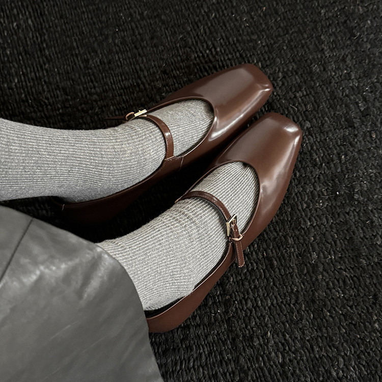 法式方头优雅软底舒适浅口单鞋