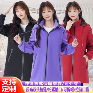 新款加绒加厚罩衣女防水防尘厨房长袖围裙洋气大褂男士外穿工作服