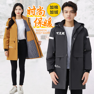 围裙 加棉加厚绒男女上班外穿保暖工作服大褂家用防水长袖 新款 冬季