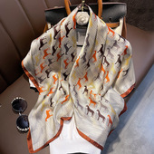 春秋围巾外搭装 披肩洋气时尚 饰领巾 2022新款 丝巾女百搭大方巾薄款