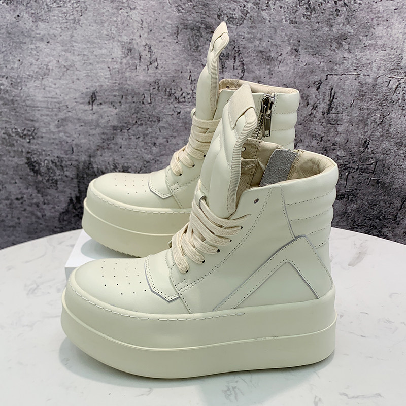 RO厚底马丁靴男暗黑摇滚风高帮鞋春秋高街板鞋视觉系朋克休闲短靴