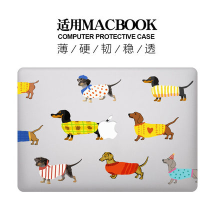适用新Macbook保护壳m1苹果笔记本电脑套2023款air13水晶m2pro13/14//15/16防摔2338原创2442透明2681腊肠狗