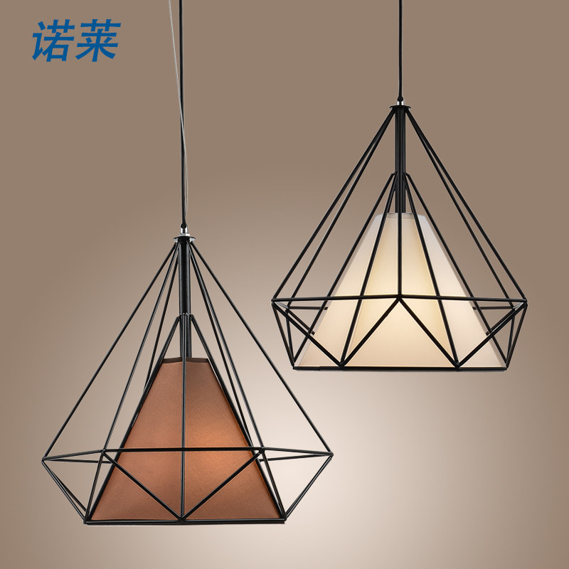 北欧复古铁艺创意吊灯loft酒吧台客厅西餐厅简约个性过道钻石吊灯