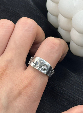 925银佛头不言开口戒指