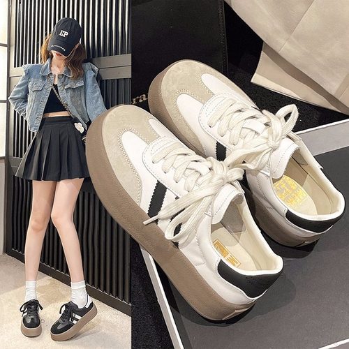 大码女鞋41-43厚底小白鞋德训鞋