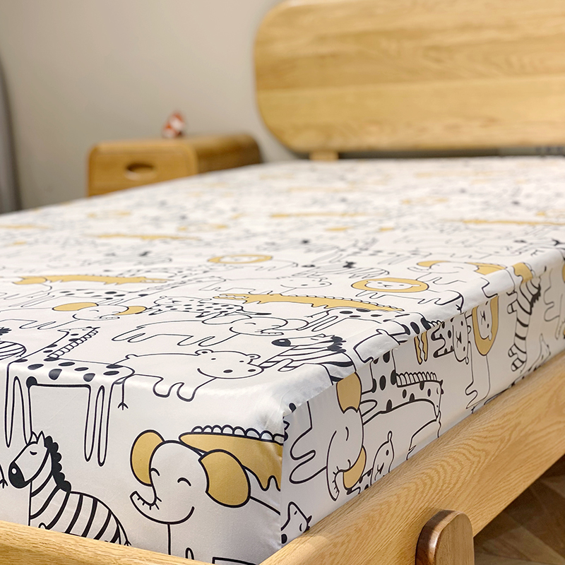 儿童床床笠单件60支纯棉100%长绒棉卡通婴儿全棉宝宝床垫保护罩子