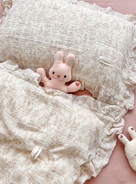 可爱兔子儿童被套单件全棉纱布柔软透气婴儿宝宝幼儿园纯棉小被罩