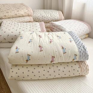 秋冬季 可爱腊肠狗婴儿豆豆绒被子纯棉双层纱可机洗儿童春秋空调被