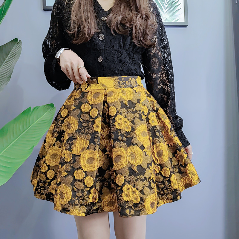 短裙蓬蓬裙通勤简约百褶