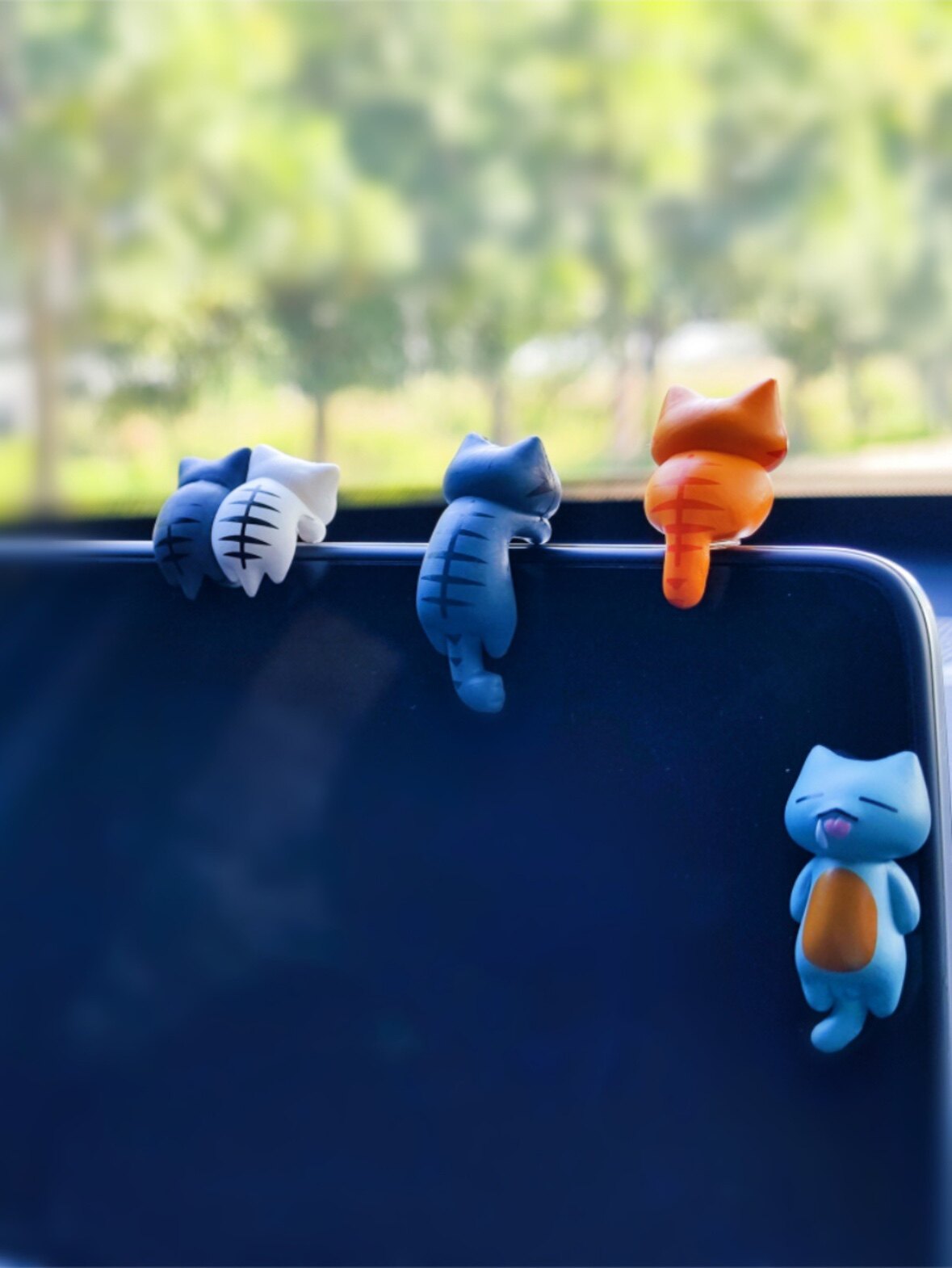 背影杀小黄猫橘猫铲屎官克星卡通办公桌萌物车载显示屏花盆装饰