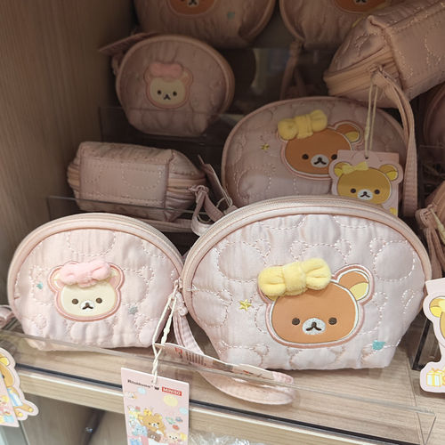 【MINISO】名创优品轻松小熊系列贝壳化妆包(大号)半圆形随身便携