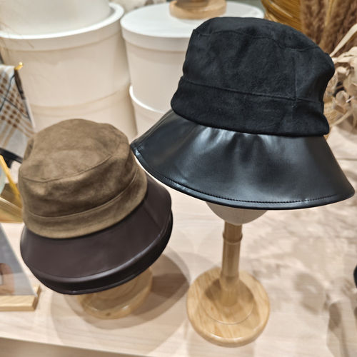 【MINISO】名创优品新复古系列仿麂皮PU拼接渔夫帽百搭钓鱼帽男士