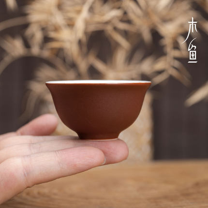 木鱼 潮州功夫茶具凤凰单丛茶小茶杯 小号品茗杯单杯紫砂壶杯子