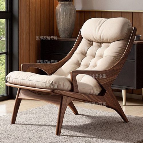 新中式北美黑胡桃木沙发椅