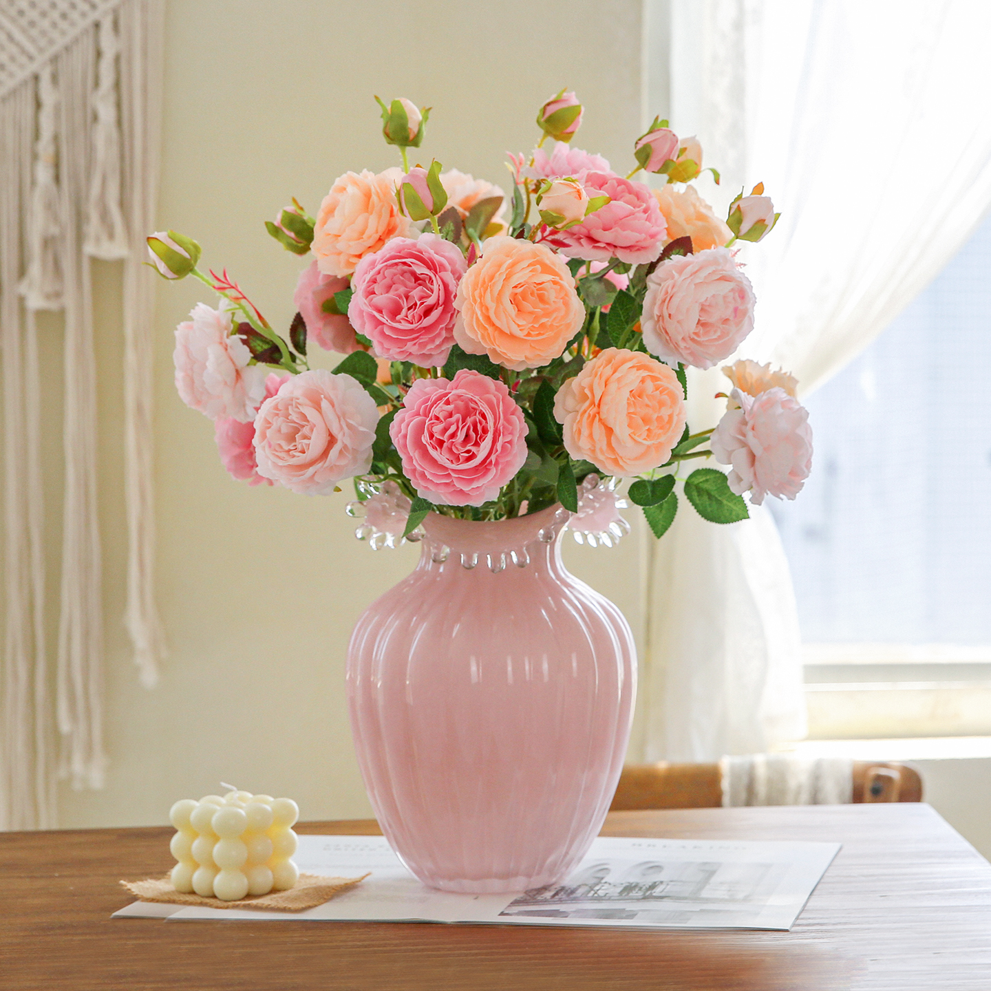 仿真牡丹花假花家居花玫瑰婚庆