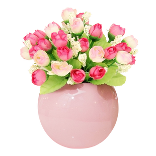 纯色简约现代圆球轻奢陶瓷家居小花瓶花器花插 结婚家装饰品摆件