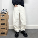 子 cleanfit简约百搭拼接设计弯刀直筒裤 白色加绒牛仔裤 男2025新款