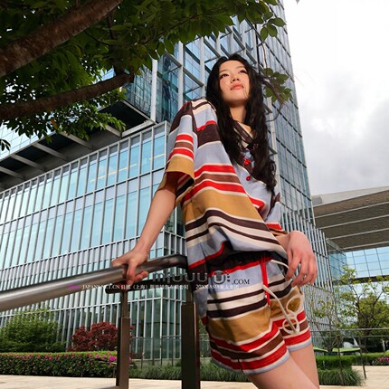 日娜高奢20XXASIA 5 wap 白色娃娃领短袖衬衫女夏季收腰显瘦衬衣