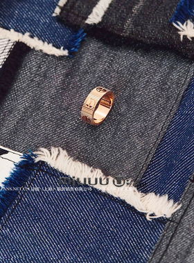 日娜高奢20XXASIA BUYER 11 xcz 玫瑰金罗缎条纹戒指素圈一字指环