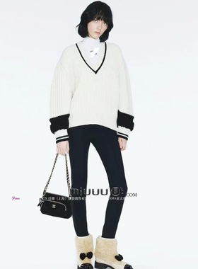 日娜高奢20XXASIA BUYER 10 ola 25早春高智风黑色撞色中长款毛衣