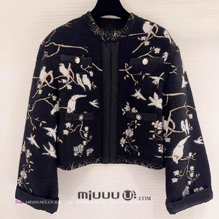 日娜高奢 20XXASIA BUYER qwk 26早春新款小香风外套 黑色刺绣