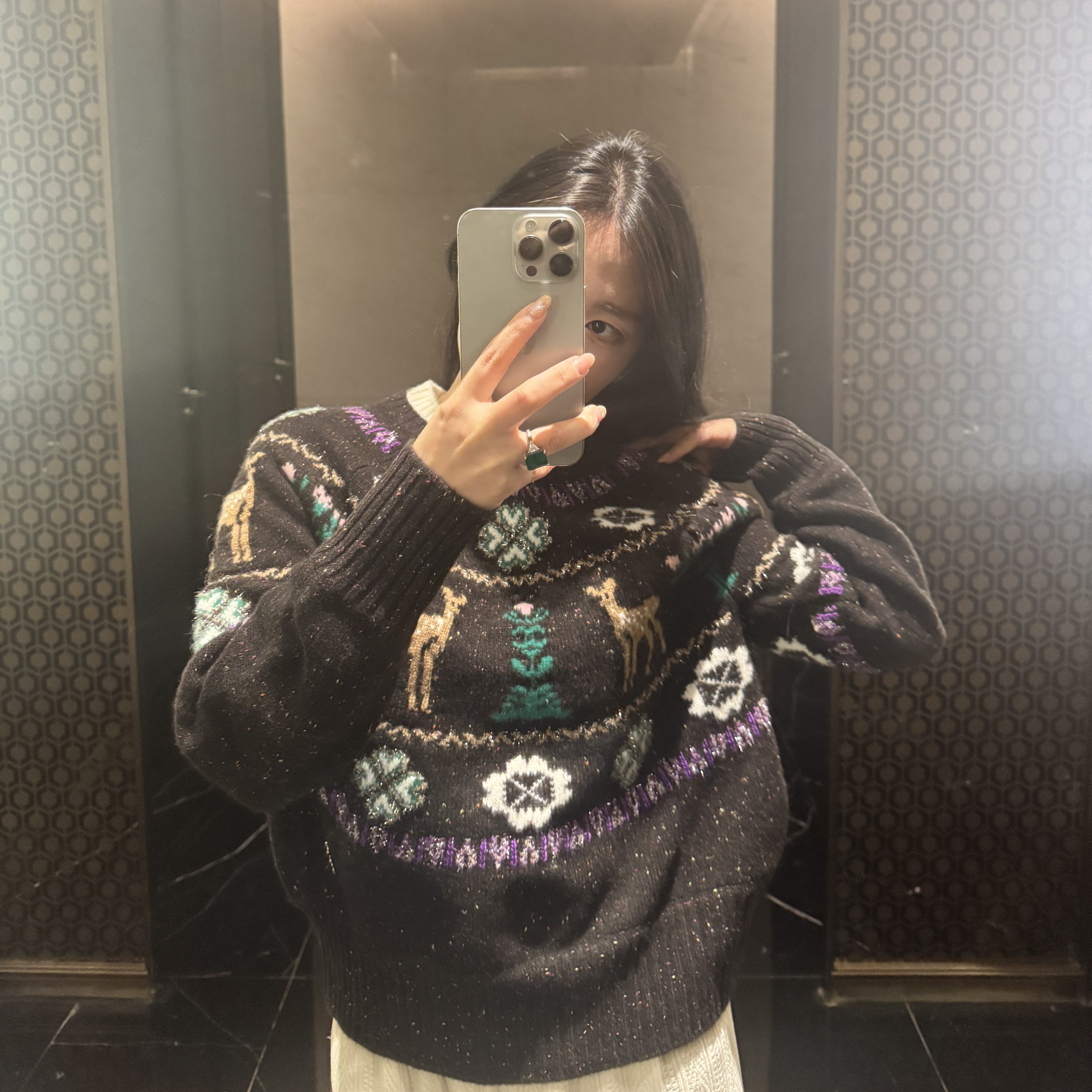 日娜高奢20XXASIA BUYER 12 fgo 复古慵懒软糯套头毛衣提花针织衫