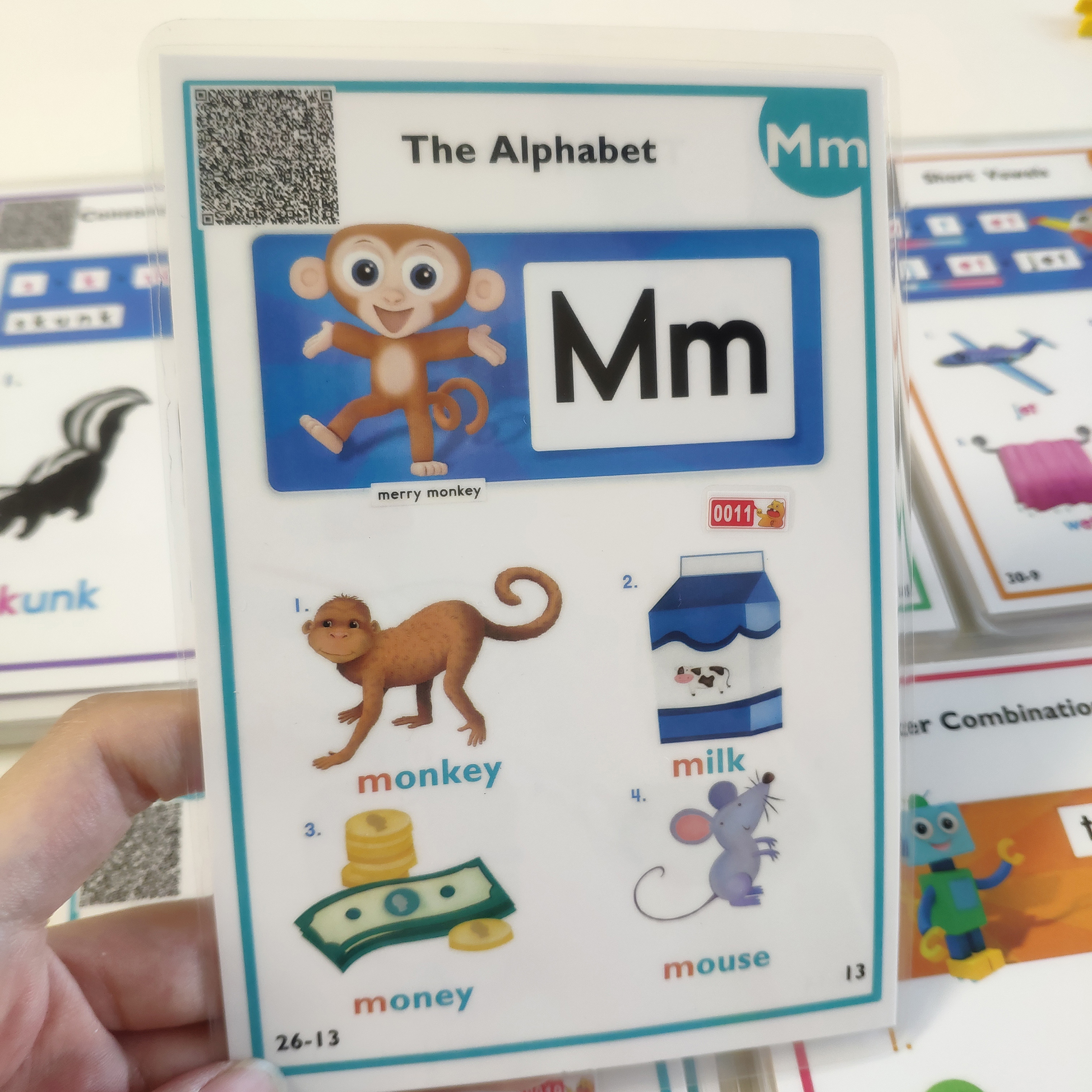 免贴纸英语自然拼读卡片早教儿童