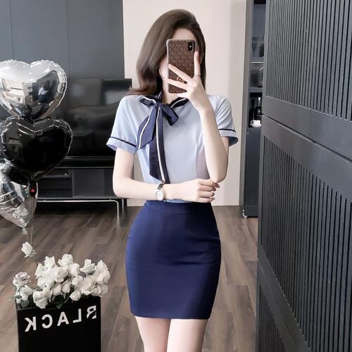 南航空姐制服职业装套装女衬衫酒店前台工作装高端置业顾问包臀裙