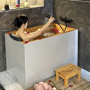 独立迷你日式 木之润木质浴缸泡木桶深小户型家用坐式 成人泡澡浴桶