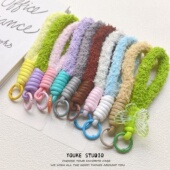 立体炫彩蝴蝶手机挂绳户外吊绳防丢便携水杯挂件彩色吊绳纯色垫片