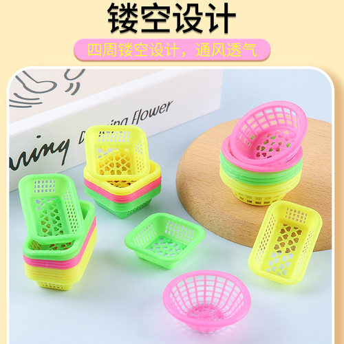 迷你仿真食玩篮子配件diy篮子迷你微缩厨房菜篮子过家家小玩具礼