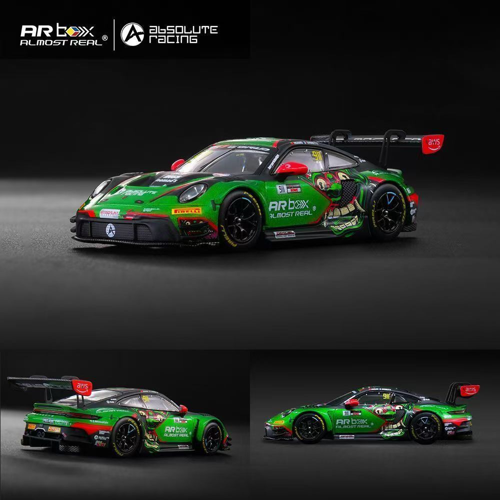 现货AR 1:64 保时捷911GT3 R 巴龙亚洲杯涂装 合金汽车模型图片
