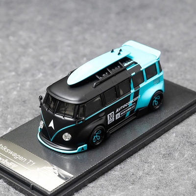 Liberty64 1:64 大众VW T1面包车Kombi宽体改装 摇滚合金汽车模型