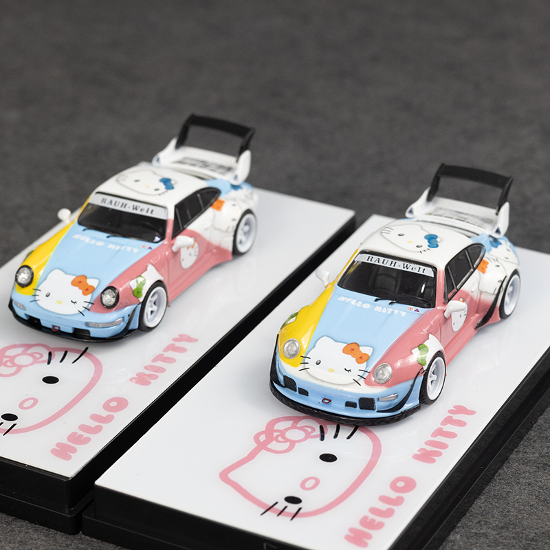 Flame 1:64 保时捷 RWB 993 964 扎古 Hellokitty 合金汽车模型