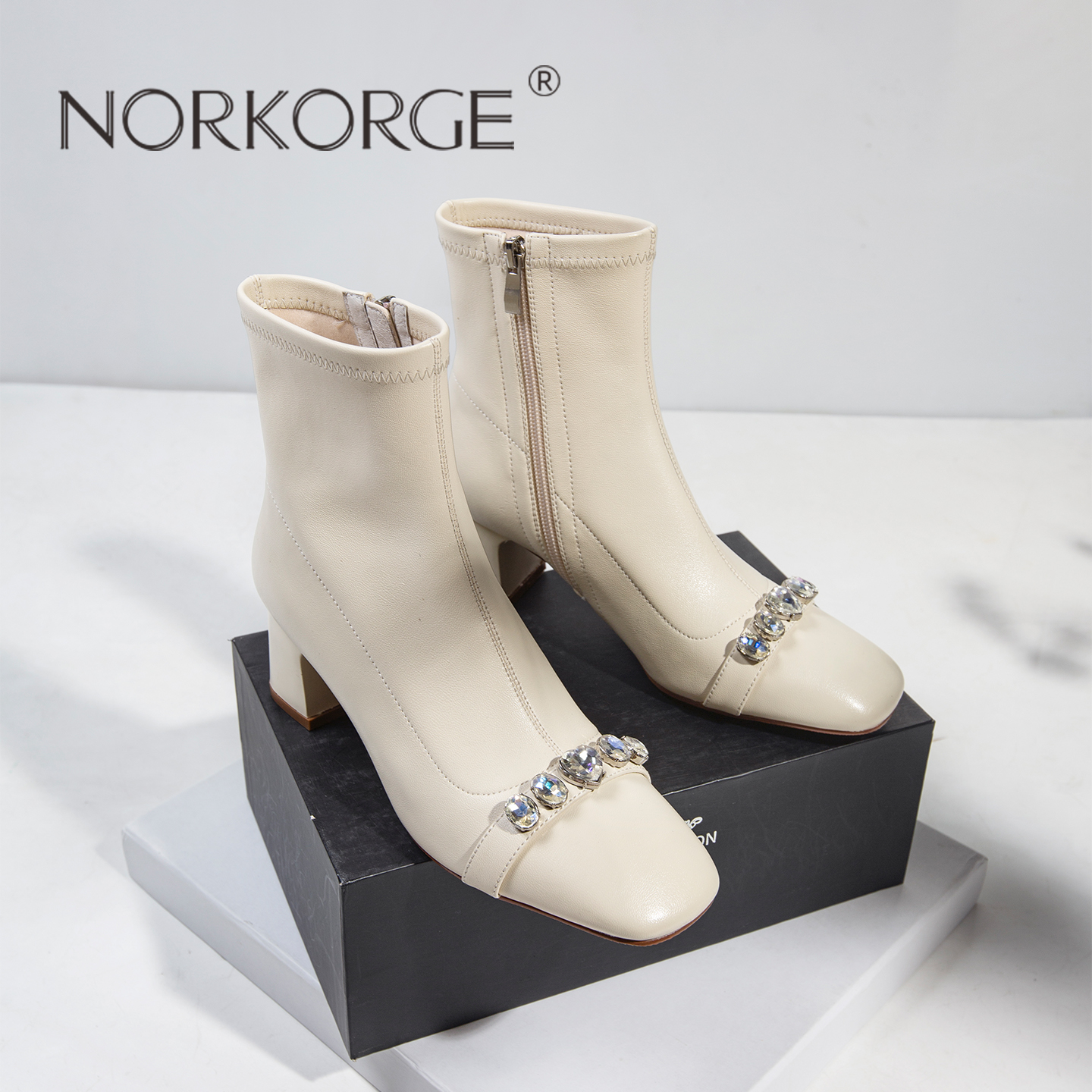 原创设计手工定制时装弹力靴