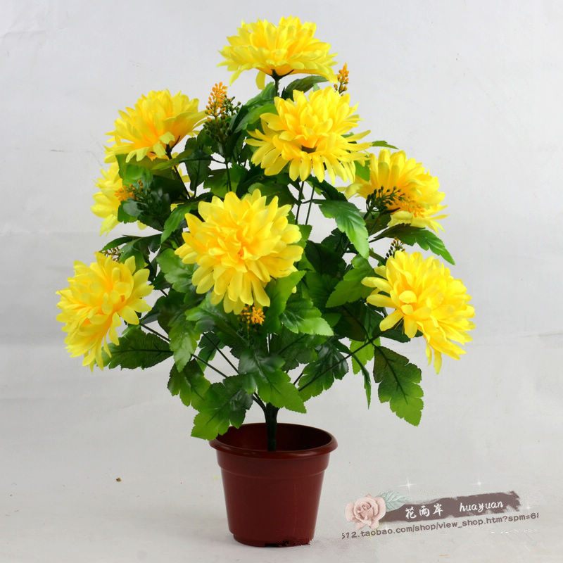 仿真花 上坟 仿真菊花18叉9花球菊 清明祭祀扫墓专用花 假花包邮