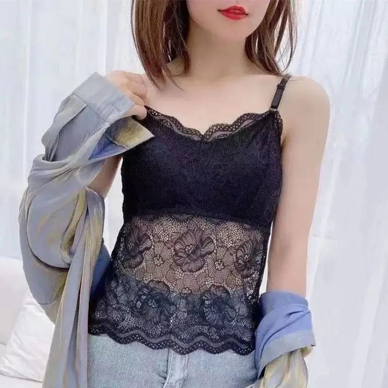 蝴蝶蕾丝文胸美背吊带背心内衣