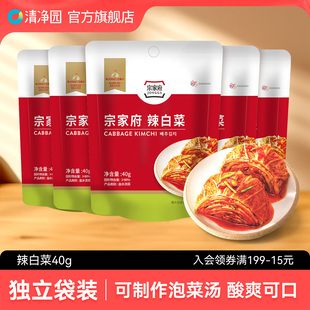 清净园宗家府辣白菜40g 切件泡菜腌制酸菜咸菜下饭菜 5袋正宗韩式