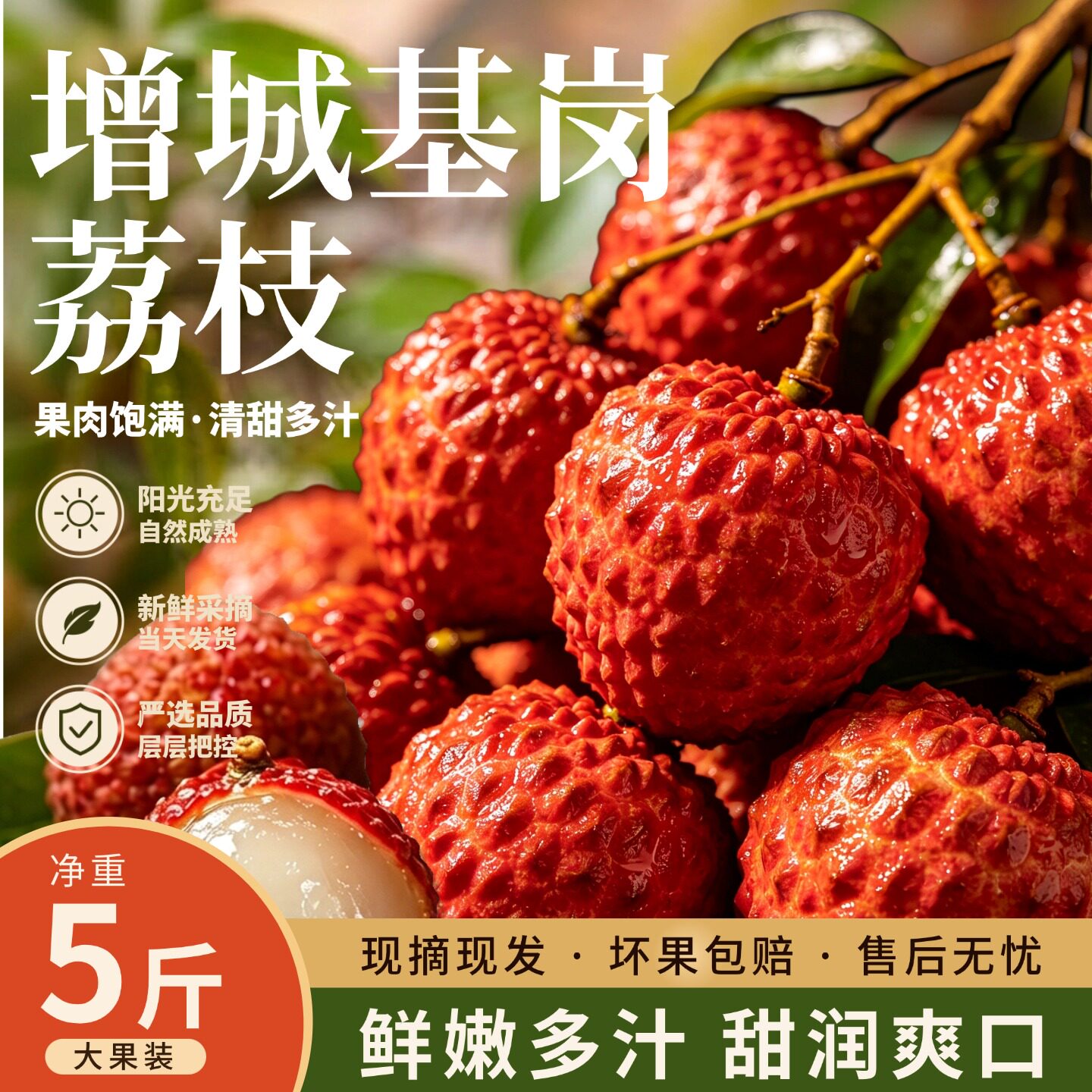 广州增城基岗仙进奉新鲜小核大荔枝现摘现发当季水果10斤包邮送礼