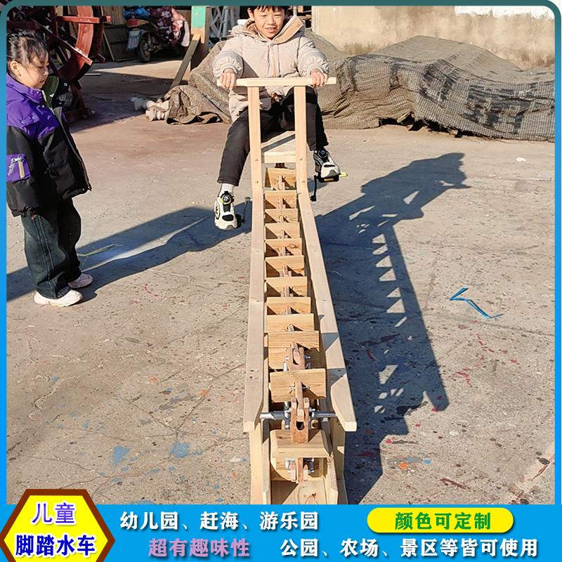 互动水车防腐木水车趣味小品
