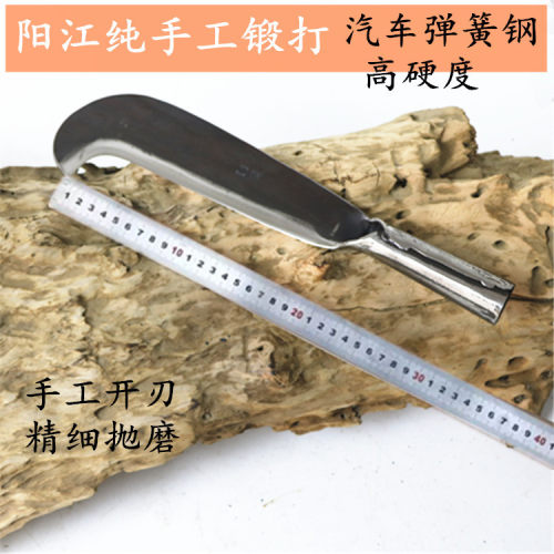 勾镰弹簧钢锻打劈柴刀驴友登山开路刀蔑竹刀农用勾刀农具钓鱼镰刀