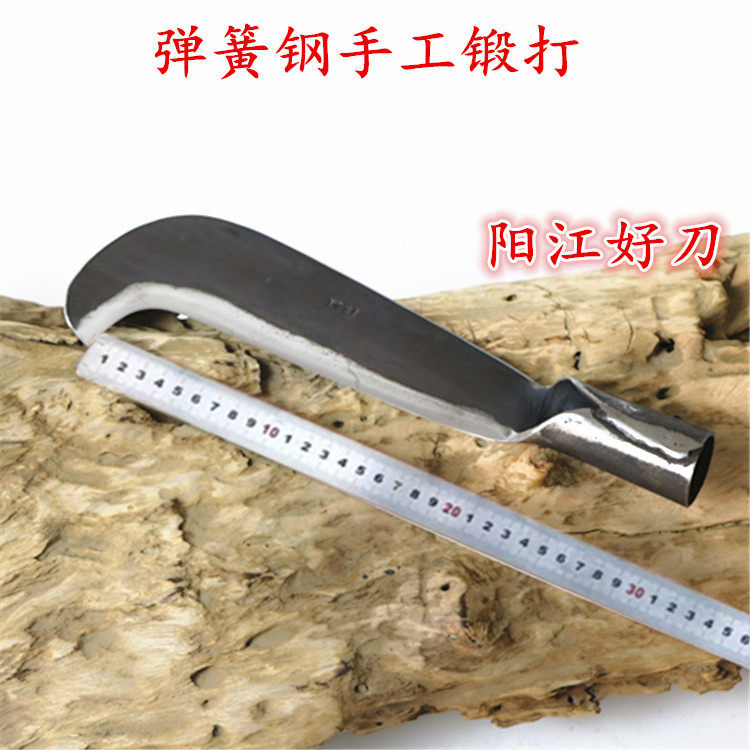 镰刀修枝刀农用刀割草刀勾镰落柴刀 阳江刀木柄破竹刀树枝刀包邮