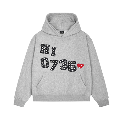 PFR AND hi0735波点珍珠贴布刺绣连帽卫衣秋冬男女宽松加绒帽衫潮