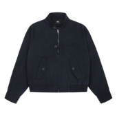 PFR 复古老钱男女宽松立领落肩外套短款 AND藏青色哈灵顿夹克 秋季