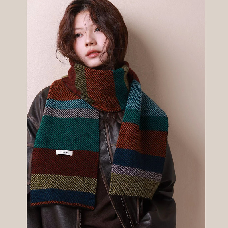 高端什么都能搭~100%纯羊毛针织围巾2025新款条纹方糖保暖围脖女,服饰配件/皮带/帽子/围巾,围巾/丝巾/披肩,淘宝优惠券,粉丝福利购,淘宝优惠卷