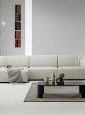 意式极简2024新款Cierre超迁皮艺磨砂组合真皮三人位直排沙发