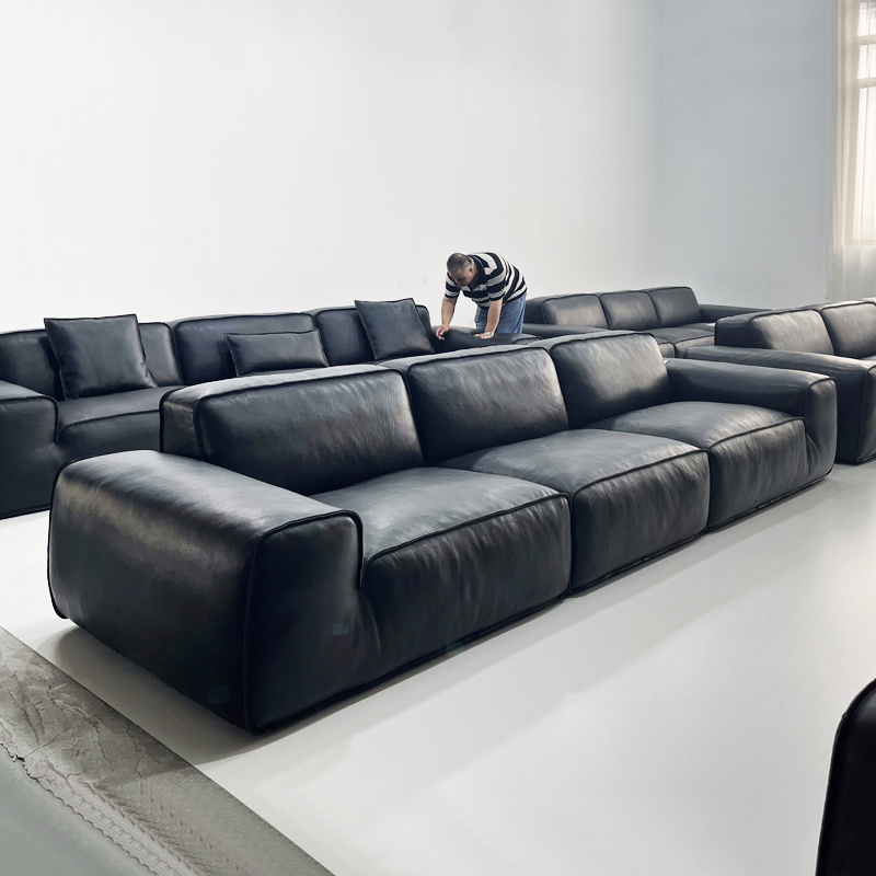 原版六级皮夏图全真皮鹅绒沙发