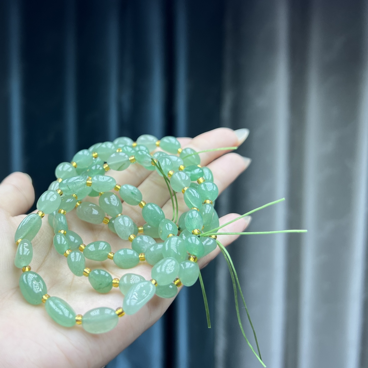 天然翡翠色绿东陵玉随型手串黄玉髓南红手串