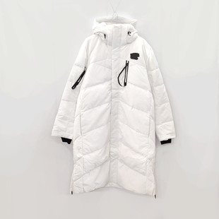 欧美外贸款冬季加厚保暖长款羽绒服纯白色80白鸭绒外套男女情侣款